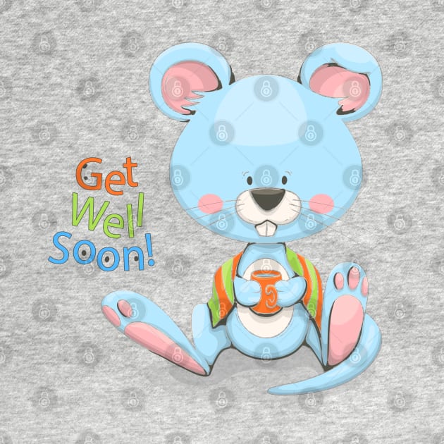 Get Well Soon Cute Mouse by Mako Design 